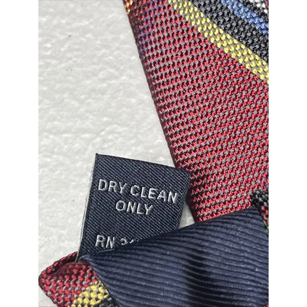 JoS A Bank Silk Tie Red Tartan Plaid Mens Necktie 2 7/8